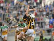 26 June 2013; Stephen Quirke, Offaly, in action against Willie Phelan and Padraig Walsh, 4, Kilkenny. Bord Gáis Energy Leinster GAA Hurling Under 21 Championship Semi-Final, Offaly v Kilkenny, O'Connor Park, Tullamore, Co. Offaly. Picture credit: Pat Murphy / SPORTSFILE