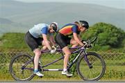 20 June 2012; Catherine Walsh and Susan O'Meara, Tandem Cycling Ireland - Dublin Wheelers, in action during the Elite Tandem National Time-Trial Championships. Carlingford, Co. Louth. Picture credit: Stephen McMahon / SPORTSFILE