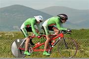 20 June 2013; Mark Jankosky and Kazik Jankowski, Henry J Lyons Dublin, in action during the Elite Men's Tandem National Time-Trial Championships. Carlingford, Co. Louth. Picture credit: Stephen McMahon / SPORTSFILE