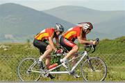 20 June 2013; Martin Kirwan and Damien Vereker, Comeragh CC, in action during the Elite Men's Tandem National Time-Trial Championships. Carlingford, Co. Louth. Picture credit: Stephen McMahon / SPORTSFILE