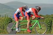 20 June 2013; Martin Gordon and Michael O’Mahony, Blarney CC, in action during the Elite Men's Tandem National Time-Trial Championships. Carlingford, Co. Louth. Picture credit: Stephen McMahon / SPORTSFILE