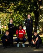 19 September 2019; On hand to help promote the Daily Mile and SPAR Better Choices was Irish international athlete and SPAR ambassador Rhasidat Adeleke with Scoil Mhuire Gan Smál pupils, from left, Stefan Mirt, Mia Davey, Lorna Nolan and Tomas Quilmore. The Daily Mile programme sees primary school children around the country run or jog at their own pace for 15 minutes every day to improve their mental and physical health. Nearly 1,000 schools are taking part in this initiative across the country. To sign up your school log onto https://thedailymile.ie/. For advice on healthy eating and wellbeing for school children log onto https://www.spar.ie/betterchoices/. Photo by Eóin Noonan/Sportsfile