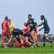 11 January 2020; Bundee Aki of Connacht celebrates a turnover during the Heineken Champions Cup Pool 5 Round 5 match between Connacht and Toulouse at The Sportsground in Galway. Photo by David Fitzgerald/Sportsfile