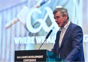 11 January 2020; Colm O'Rourke, Principal, St Patrick's Classical School, Navan, speaking at the GAA Games Development Conference, in partnership with Sky Sports, which took place in Croke Park on Friday and Saturday. A record attendance of over 800 delegates were present to see over 30 speakers from the world of Gaelic games, sport and education. Photo by Seb Daly/Sportsfile