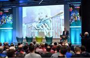 11 January 2020; Colm O'Rourke, Principal, St Patrick's Classical School, Navan, speaking at the GAA Games Development Conference, in partnership with Sky Sports, which took place in Croke Park on Friday and Saturday. A record attendance of over 800 delegates were present to see over 30 speakers from the world of Gaelic games, sport and education. Photo by Seb Daly/Sportsfile