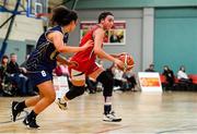 11 January 2020; Berta Rodriguex Carrera of Templeogue in action against Eimile Rogers Duffy of UU Tigers during the Hula Hoops U20 Women's National Cup Semi-Finall match between Templeogue BC and UU Tigers at Parochial Hall in Cork. Photo by Sam Barnes/Sportsfile