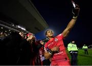 11 January 2020; Cheslin Kolbe of Toulouse takes a selfie with fans following during the Heineken Champions Cup Pool 5 Round 5 match between Connacht and Toulouse at The Sportsground in Galway. Photo by David Fitzgerald/Sportsfile