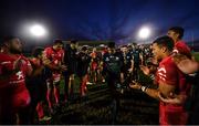 11 January 2020; Jarrad Butler of Connacht leads his team-mates off the pitch through the tunnel of Toulouse players following the Heineken Champions Cup Pool 5 Round 5 match between Connacht and Toulouse at The Sportsground in Galway. Photo by David Fitzgerald/Sportsfile