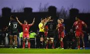 11 January 2020; Zack Holmes of Toulouse is shown a red card during the Heineken Champions Cup Pool 5 Round 5 match between Connacht and Toulouse at The Sportsground in Galway. Photo by David Fitzgerald/Sportsfile