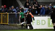 11 January 2020; Referee Alan Coyne, left, leaves the field after the O'Byrne Cup Semi-Final match between Longford and Dublin at Glennon Brothers Pearse Park in Longford. Photo by Ray McManus/Sportsfile