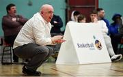 11 January 2020; IT Carlow coach Martin Conroy during the Hula Hoops Men's Presidents National Cup Semi-Final match between IT Carlow Basketball and Fr Mathews at Parochial Hall in Cork. Photo by Sam Barnes/Sportsfile