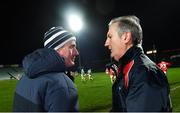 11 January 2020; Limerick manager John Kiely, left, with Cork manager Kieran Kingston after the Co-Op Superstores Munster Hurling League Final match between Limerick and Cork at LIT Gaelic Grounds in Limerick. Photo by Piaras Ó Mídheach/Sportsfile