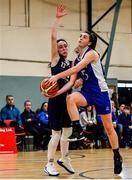 12 January 2020; Kate Hickey of Waterford United Wildcats in action against Sarah Browne of DCU Mercy during the Hula Hoops U18 Women's National Cup Semi-Final between Waterford Wildcats and DCU Mercy at Parochial Hall in Cork. Photo by Sam Barnes/Sportsfile