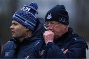 11 January 2020; Dublin manager Dessie Farrell and Shane O'Hanlon, right, during the O'Byrne Cup Semi-Final match between Longford and Dublin at Glennon Brothers Pearse Park in Longford. Photo by Ray McManus/Sportsfile