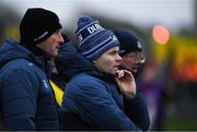 11 January 2020; Dublin manager Dessie Farrell and Mick Galvin, left, during the O'Byrne Cup Semi-Final match between Longford and Dublin at Glennon Brothers Pearse Park in Longford. Photo by Ray McManus/Sportsfile