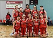 12 January 2020; The Singleton Supervalu Brunell team ahead of the Hula Hoops U18 Women's National Cup Semi-Final between Portlaoise Panthers and Singleton Supervalu Brunell at Parochial Hall in Cork. Photo by Sam Barnes/Sportsfile