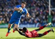 12 January 2020; Robbie Henshaw of Leinster is tackled by Noa Nakaitaci of Lyon during the Heineken Champions Cup Pool 1 Round 5 match between Leinster and Lyon at the RDS Arena in Dublin. Photo by Ramsey Cardy/Sportsfile