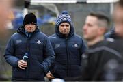 11 January 2020; Dublin manager Dessie Farrell and Sean Murphy, left, before the O'Byrne Cup Semi-Final match between Longford and Dublin at Glennon Brothers Pearse Park in Longford. Photo by Ray McManus/Sportsfile