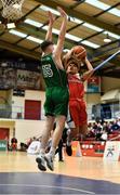 12 January 2020; Kris Arcilla of Templeogue in action against Gerrard Davoren of Moycullen during the Hula Hoops U20 Men's National Cup Semi-Final between Moycullen BC and Templeogue BC at Neptune Stadium in Cork. Photo by Brendan Moran/Sportsfile