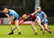 12 January 2020; Cian O'Callaghan of Dublin in action against David Glennon of Galway during the Walsh Cup Semi-Final match between Dublin and Galway at Parnell Park in Dublin. Photo by Harry Murphy/Sportsfile