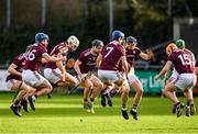 12 January 2020; Galway players warm-up prior to the Walsh Cup Semi-Final match between Dublin and Galway at Parnell Park in Dublin. Photo by Harry Murphy/Sportsfile