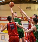 12 January 2020; James Connaire of Moycullen in action against Finn McKeon of Templeogue during the Hula Hoops U20 Men's National Cup Semi-Final between Moycullen BC and Templeogue BC at Neptune Stadium in Cork. Photo by Brendan Moran/Sportsfile