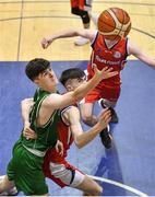 12 January 2020; Padraic Lenihan of Moycullen and Cian Doyle of Templeogue contest a rebound during the Hula Hoops U20 Men's National Cup Semi-Final between Moycullen BC and Templeogue BC at Neptune Stadium in Cork. Photo by Brendan Moran/Sportsfile
