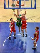 12 January 2020; Dara Kenna of Moycullen in action against Adam Riordan of Templeogue during the Hula Hoops U20 Men's National Cup Semi-Final between Moycullen BC and Templeogue BC at Neptune Stadium in Cork. Photo by Brendan Moran/Sportsfile