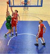 12 January 2020; James Lyons of Moycullen in action against Matthew Harper of Templeogue during the Hula Hoops U20 Men's National Cup Semi-Final between Moycullen BC and Templeogue BC at Neptune Stadium in Cork. Photo by Brendan Moran/Sportsfile