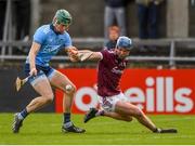12 January 2020; James Madden of Dublin in action against Tadhg Haran of Galway during the Walsh Cup Semi-Final match between Dublin and Galway at Parnell Park in Dublin. Photo by Harry Murphy/Sportsfile