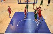 12 January 2020; James Connaire of Moycullen in action against Finn McKeon of Templeogue during the Hula Hoops U20 Men's National Cup Semi-Final between Moycullen BC and Templeogue BC at Neptune Stadium in Cork. Photo by Brendan Moran/Sportsfile