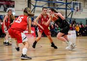 12 January 2020; Sarah Fleming of Portlaoise Panthers in action against Kelly Sexton of Singleton Supervalu Brunell during the Hula Hoops U18 Women's National Cup Semi-Final between Portlaoise Panthers and Singleton Supervalu Brunell at Parochial Hall in Cork. Photo by Sam Barnes/Sportsfile