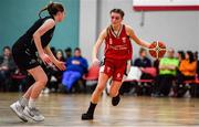 12 January 2020; Kelly Sexton of Singleton Supervalu Brunell in action against Grainne O’Reilly of Portlaoise Panthers during the Hula Hoops U18 Women's National Cup Semi-Final between Portlaoise Panthers and Singleton Supervalu Brunell at Parochial Hall in Cork. Photo by Sam Barnes/Sportsfile