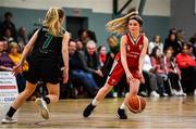 12 January 2020; Anna Morrissey of Singleton Supervalu Brunell in action against Ciara Byrne of Portlaoise Panthers during the Hula Hoops U18 Women's National Cup Semi-Final between Portlaoise Panthers and Singleton Supervalu Brunell at Parochial Hall in Cork. Photo by Sam Barnes/Sportsfile