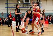 11 January 2020; Grainne O’Reilly of Portlaoise Panthers in action against Mia Finnegan of Singleton Supervalu Brunell during the Hula Hoops Women's Division One National Cup Semi-Final match between Team Tom McCarthy's St Mary's and Portlaoise Panthers at Parochial Hall in Cork. Photo by Sam Barnes/Sportsfile