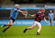 12 January 2020; Thomas Monaghan of Galway in action against Alex O'Neill of Dublin during the Walsh Cup Semi-Final match between Dublin and Galway at Parnell Park in Dublin. Photo by Harry Murphy/Sportsfile