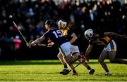 12 January 2020; Micheál Dwyer of Wexford, supported by Aidan Rochford, in action against Conor Fogarty of Kilkenny during the Walsh Cup Semi-Final match between Kilkenny and Wexford at John Lockes GAA Club, John Locke Park in Callan, Kilkenny. Photo by Ray McManus/Sportsfile