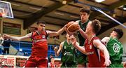 12 January 2020; Paul Kelly of Moycullen takes a rebound from Cian Doyle of Templeogue during the Hula Hoops U20 Men's National Cup Semi-Final between Moycullen BC and Templeogue BC at Neptune Stadium in Cork. Photo by Brendan Moran/Sportsfile