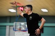 12 January 2020; Portlaoise Panthers coach Jack Dooley during the Hula Hoops U18 Women's National Cup Semi-Final between Portlaoise Panthers and Singleton Supervalu Brunell at Parochial Hall in Cork. Photo by Sam Barnes/Sportsfile