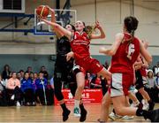 12 January 2020; Lauryn Homan of Singleton Supervalu Brunell in action against Jasmine Burke of Portlaoise Panthers during the Hula Hoops U18 Women's National Cup Semi-Final between Portlaoise Panthers and Singleton Supervalu Brunell at Parochial Hall in Cork. Photo by Sam Barnes/Sportsfile