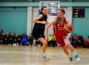 12 January 2020; Lauryn Homan of Singleton Supervalu Brunell in action against Lisa Blaney of Portlaoise Panthers during the Hula Hoops U18 Women's National Cup Semi-Final between Portlaoise Panthers and Singleton Supervalu Brunell at Parochial Hall in Cork. Photo by Sam Barnes/Sportsfile