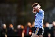12 January 2020; Gary Walsh of UCD reacts after a missed opportunity during the Sigerson Cup Round 1 between UCD and UU Jordanstown at UCD Billings Park in Belfield, Dublin. Photo by Ben McShane/Sportsfile