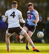 12 January 2020; Gary Walsh of UCD has a shot on goal during the Sigerson Cup Round 1 between UCD and UU Jordanstown at UCD Billings Park in Belfield, Dublin. Photo by Ben McShane/Sportsfile