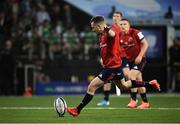 12 January 2020; JJ Hanrahan of Munster kicks a penalty during the Heineken Champions Cup Pool 4 Round 5 match between Racing 92 and Munster at Paris La Defence Arena, in Paris, France. Photo by Seb Daly/Sportsfile