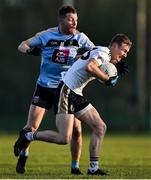 12 January 2020; Conor Quinn of UU Jordanstown is tackled by Barry McGinn of UCD during the Sigerson Cup Round 1 between UCD and UU Jordanstown at UCD Billings Park in Belfield, Dublin. Photo by Ben McShane/Sportsfile