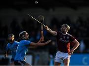 12 January 2020; Aidan Harte of Galway in action against  Cian Boland of Dublin during the Walsh Cup Semi-Final match between Dublin and Galway at Parnell Park in Dublin. Photo by Harry Murphy/Sportsfile