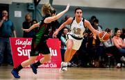 12 January 2020; Lexi Posset of Ulster University in action against Eimear Máirtín of Trinity Meteors during the Hula Hoops Women's Division One National Cup Semi-Final between Ulster University and Trinity Meteors at Parochial Hall in Cork. Photo by Sam Barnes/Sportsfile