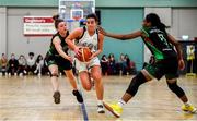 12 January 2020; Lexi Posset of Ulster University in action against Edel Thornton, left, and Lauren Grigsby of Trinity Meteors during the Hula Hoops Women's Division One National Cup Semi-Final between Ulster University and Trinity Meteors at Parochial Hall in Cork. Photo by Sam Barnes/Sportsfile