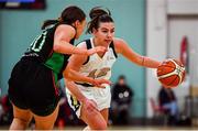 12 January 2020; Lexi Posset of Ulster University in action against Niamh Kenny of Trinity Meteors during the Hula Hoops Women's Division One National Cup Semi-Final between Ulster University and Trinity Meteors at Parochial Hall in Cork. Photo by Sam Barnes/Sportsfile