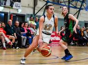 12 January 2020; Lexi Posset of Ulster University in action against Eimear Máirtín of Trinity Meteors during the Hula Hoops Women's Division One National Cup Semi-Final between Ulster University and Trinity Meteors at Parochial Hall in Cork. Photo by Sam Barnes/Sportsfile
